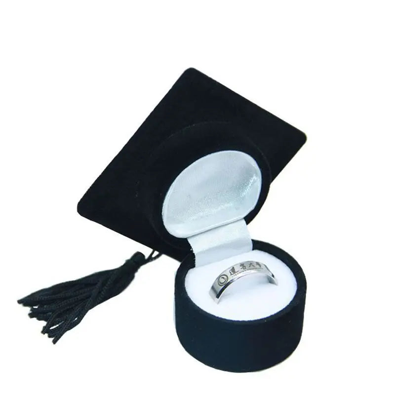 Graduation Bachelor Cap Doctor Hat Ring/Earrings Box