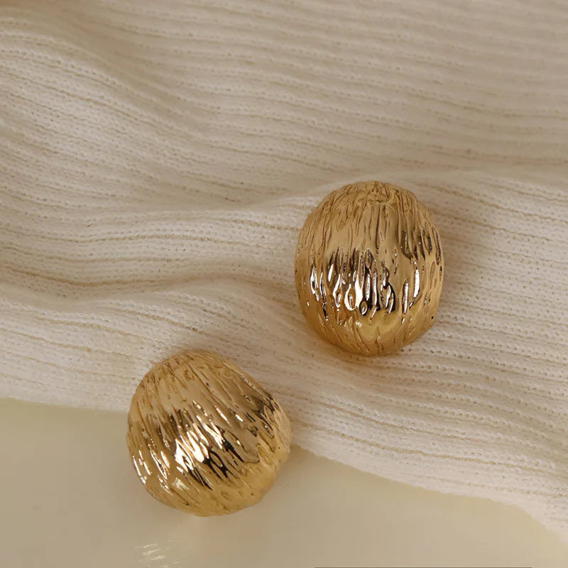 Golden Fashion Metallic Woven Stylish Clip on Earrings Temperament Irregular Geometric Ear Cuff Clips Non Pierced Ears Jewelry
