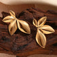 925 Silver Needle Korean Fashion Leaf Flower Earrings For Women Metal Earings Jewelry 2025 Trending Women's Gold Color Earrings