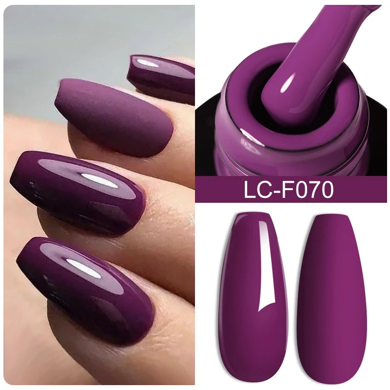 LILYCUTE 7ml Translucent Jelly Gel Nail Polish Autumn Colorful Rose Red Purple Semi Soak off UV LED Nail Art UV LED Gel Varnish