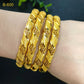 24K Dubai Bangles For Women Ethiopian Africa Fashion Gold Color Saudi Arabia Bride Wedding Bracelet Hand Jewelry Gifts