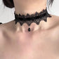 2025 New Sexy Lace Flower Necklace for Women Gothic Punk Velvet Collar Choker Black Waterdrop Pendent Necklace Strap Bow Jewelry