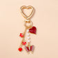 Cute Enamel Flower Butterfly Keychain Women Girls Love Heart Key Ring Pendants Handbag Decor DIY Handmade Jewelry Gifts