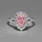 Pink Cubic Zirconia Ring Suitable for Women's Engagement Wedding Luxury Accessories Sparkling Silver Fashion Jewelry