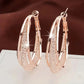 Gold Color Crystal Stone Hoop Earrings Twisted Metal Shape Silver Plating New Fashion Women Earrings Party Jewelry Birthday Gift