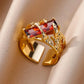 Delicate Colorful Zircon Rings for Women New In Gold Color Wedding Ring Aesthetic Fashion Jewelry Gift anillos mujer