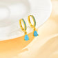 Delicate Cubic Zirconia Drop Earring for Women, Turquoise Droplets