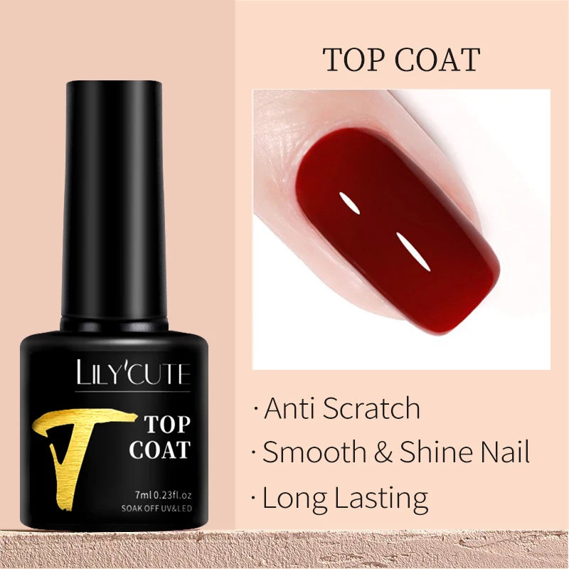 LILYCUTE Ancora Red Autumn Winter Gel Nail Polish Semi Permanent Soak Off UV LED Gel Varnish Manicure Nail Supplies