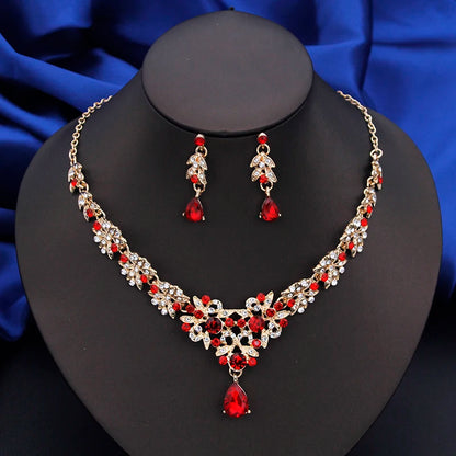 Fashion Choker Necklace Sets for Women Bridal Jewelry Sets Party Prom Wedding Earrings Costume Accessories