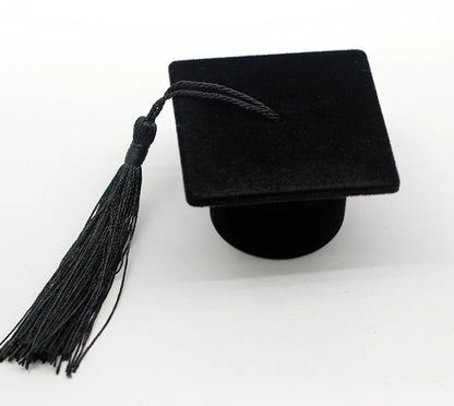 Graduation Bachelor Cap Doctor Hat Ring/Earrings Box