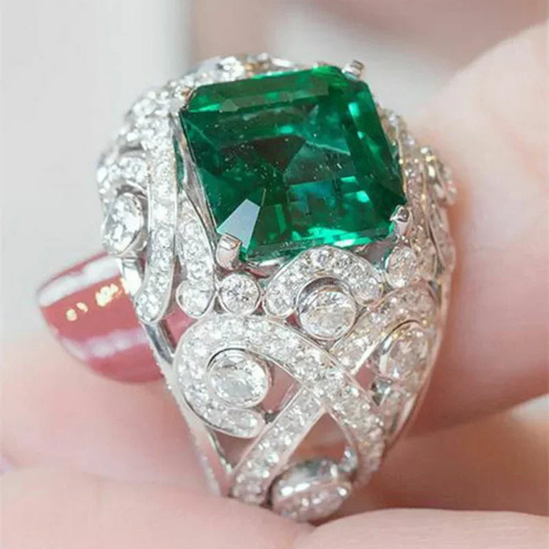 Gorgeous Sparkling Crystal Zircon Design Ring for Women, Exquisite and High-end Accessories  Women's Temperament Jewelry
