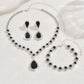 Minimalist Water drops Jewelry Set for Women Crystal Necklace Bracelet Earrings Set Gift Banquet Wedding Anniversary Accessories
