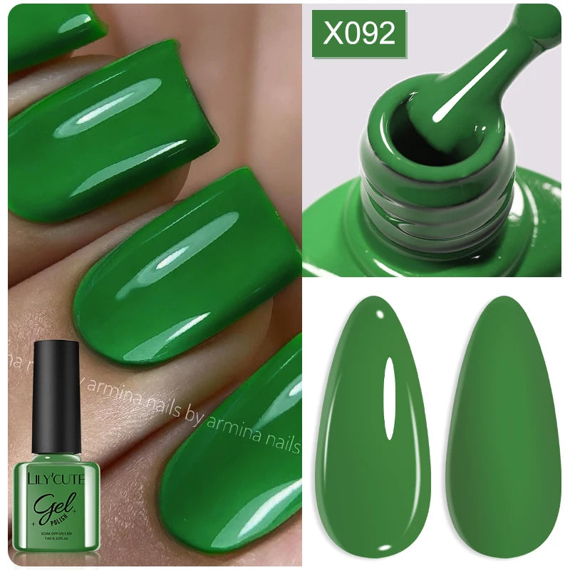 LILYCUTE Ancora Red Autumn Winter Gel Nail Polish Semi Permanent Soak Off UV LED Gel Varnish Manicure Nail Supplies