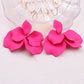 Korean Acrylic Petal Flower Tassel Dangle Earrings For Women Luxury Vintage Fairy Wedding Party Fashion Jewelry Accessories Gift