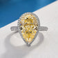 New Elegant Yellow Cubic Zirconia Women Rings Luxury Wedding Anniversary Party Lady's  Accessories Bright Fashion Jewelry