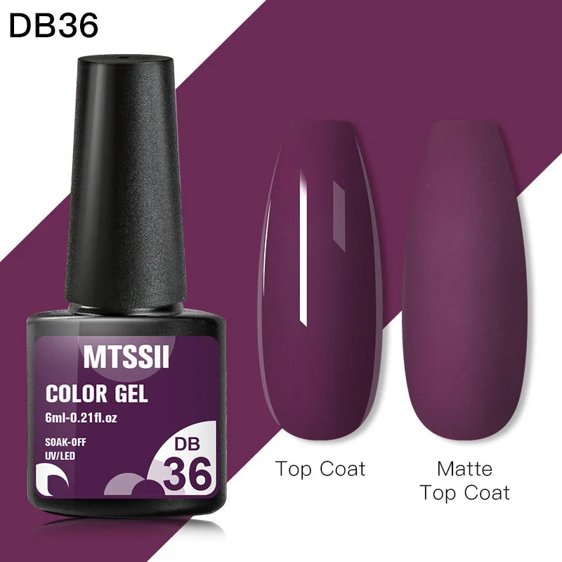 Mtssii 6ML Reflective Gel Nail Polish Shiny 14 Colors Semi-permanent UV Gel varnish Hybrid Nail Polish for Nail Art Manicure
