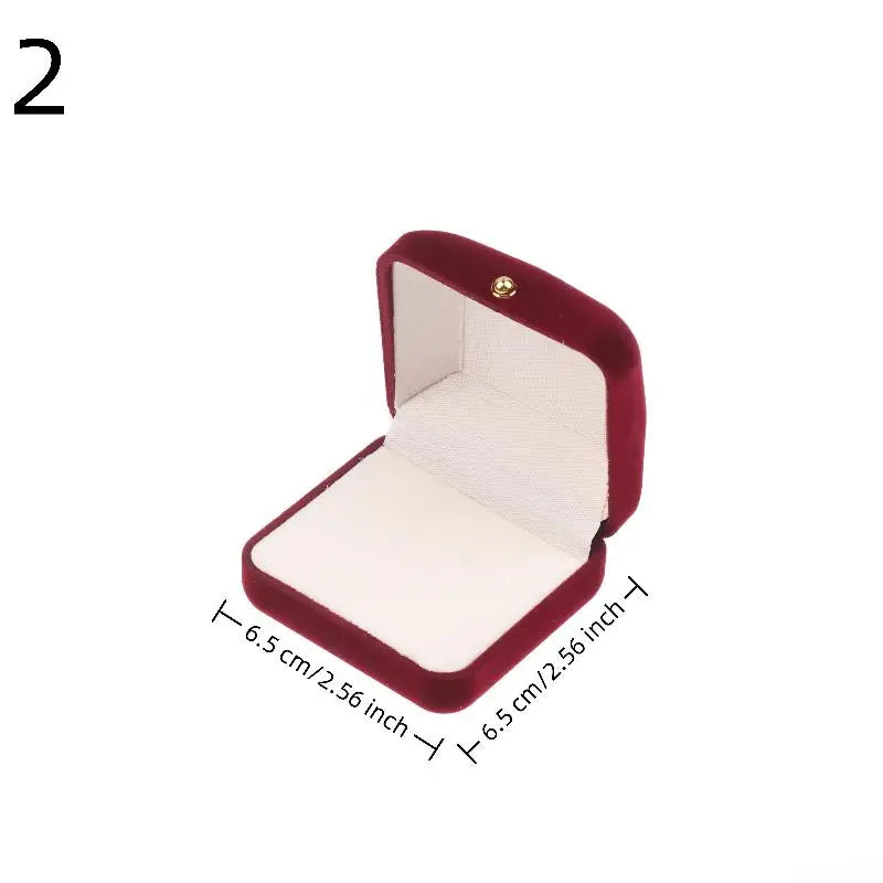 Flocking Gold Buckle Jewelry Box Red Velvet