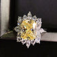 Gorgeous Sparkling Crystal Zircon Design Ring for Women, Exquisite and High-end Accessories  Women's Temperament Jewelry