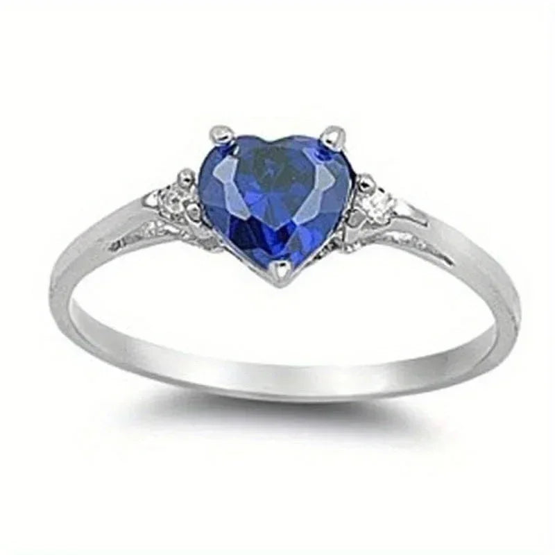 2025 New Blue Cube Zircon Ring Fashionable and Elegant High End Women's Bridal Wedding Luxury Personalized Jewelry Accessories