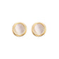 Korean Design Opal Round Stud Earring for Women Temperament Sweet Geometry Jewelry Wholesale Christmas Girlfriend Gift