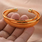 African Gold Color Shiny Bangles for Women Girls Dubai Circle Bracelet Jewelry Ethiopian Bride Wedding