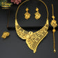 ANIID Dubai Jewelry Sets Gold Color 24k Luxury Big African Nigerian Necklace Bracelets Earring Ring For Wedding Jewelri Party