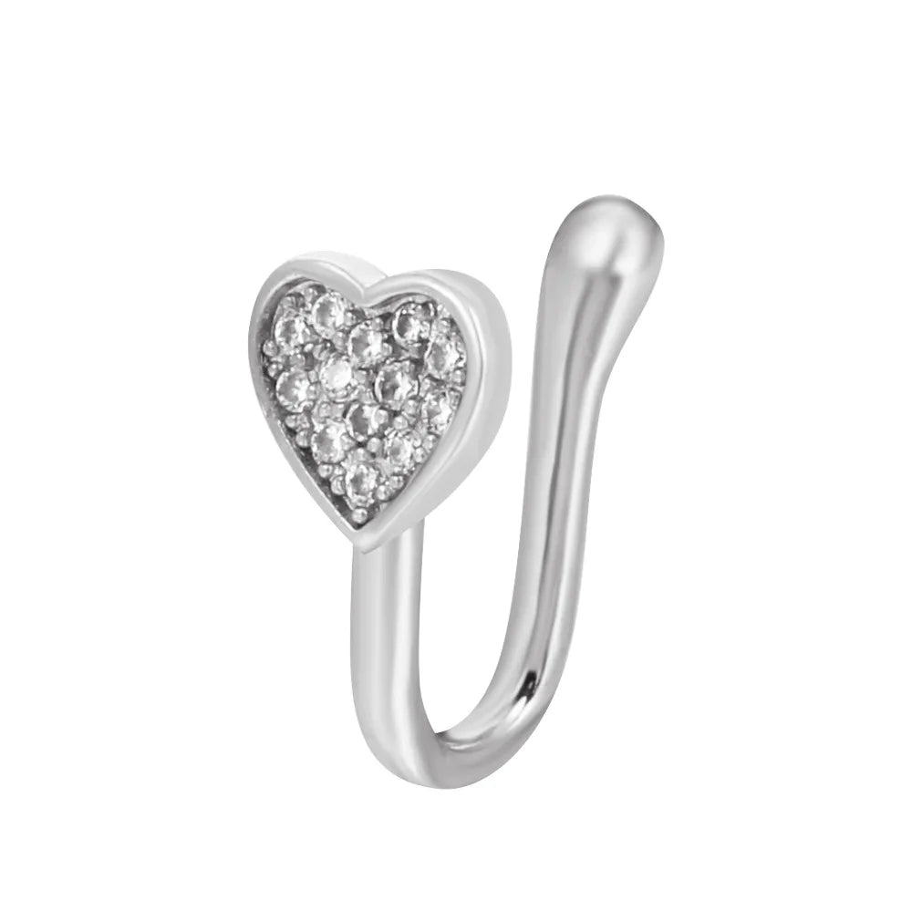 Zenat Vintage Gold Dragon Butterfly Faux Nose Ring Jewelry