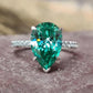 2025 New Luxury High End Party Women's Ring Bright Green Oval Crystal Noble  Retro Style Accessories Gorgeous Gift