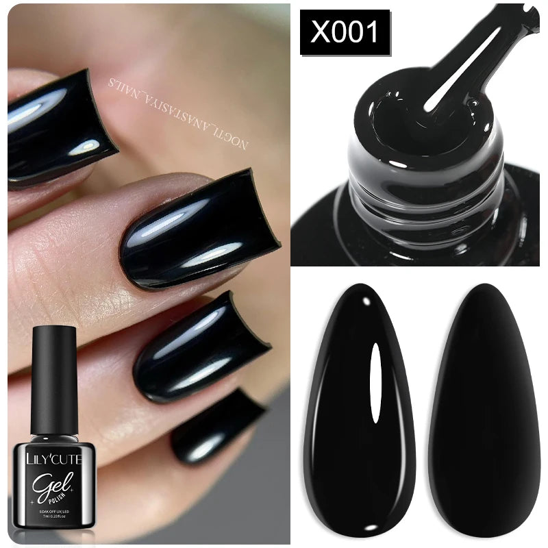 LILYCUTE Ancora Red Autumn Winter Gel Nail Polish Semi Permanent Soak Off UV LED Gel Varnish Manicure Nail Supplies