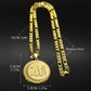 Muslim Islamic Quran Allah Crescent Moon Star Pendant Necklaces Stainless Steel Religious Amulet Ramadan Festival Jewelry