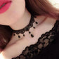 New Sexy Gothic Chokers Crystal Black Lace Neck Choker Necklace Vintage Victorian Women Chocker Steampunk Jewelry