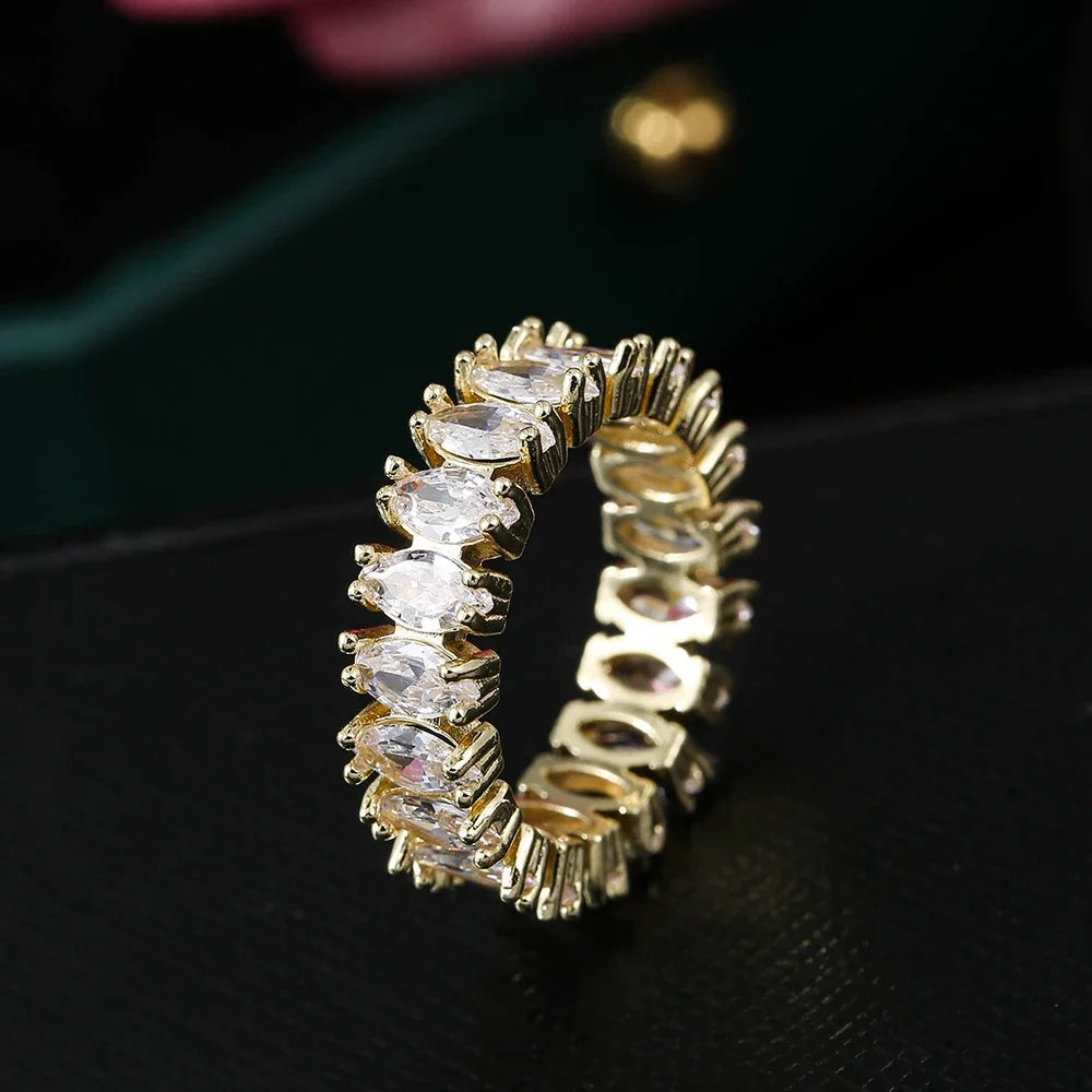 Fashion Luxury Multicolor Charm Zircon Wedding Rings for Women Round Square Stone Party Ring Jewelry