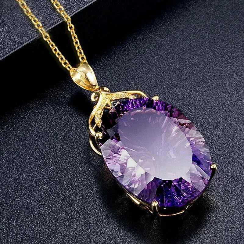 2025 Gorgeous White/Green/Purple/Pink Cubic Zirconia Women Necklace Simple and Elegant Design Female Wedding Trendy Jewelry