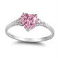 Pink Cubic Zirconia Ring Suitable for Women's Engagement Wedding Luxury Accessories Sparkling Silver Fashion Jewelry
