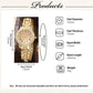 Golden Watch Women Ring Necklace Earrings Rhinestone Fashion Wristwatch Female Casual Ladies Watches Bracelet Set Clock