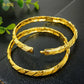 24K Dubai Bangles For Women Ethiopian Africa Fashion Gold Color Saudi Arabia Bride Wedding Bracelet Hand Jewelry Gifts