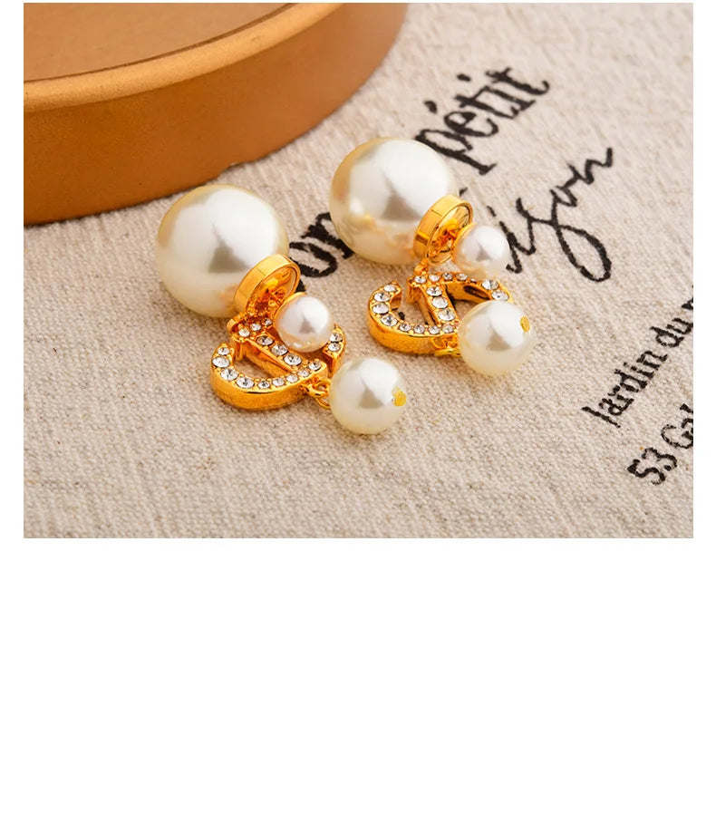 Elegant And Sweet Pearl Earrings Are Suitable For Women To Wear Fashionable Jewelry For Daily Travel, Parties And Banquets