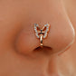 Zenat Vintage Gold Dragon Butterfly Faux Nose Ring Jewelry