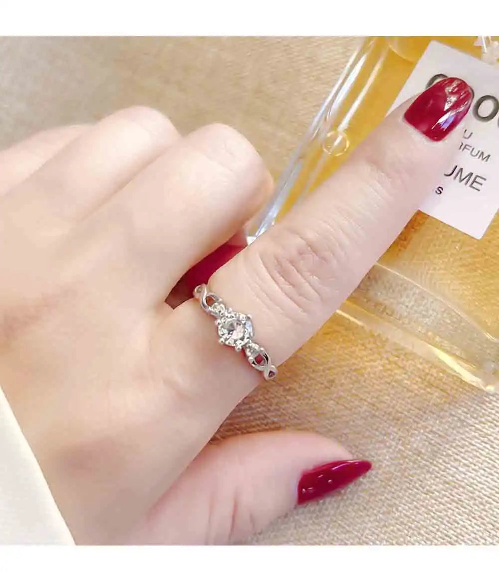 European American Fashion New Vintage Hollow Out Zircon Rings Hip Hop Party Opening Adjustable Ring for Women Gift