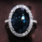 New Charming Blue CZ Women Rings Wedding Party Accessories Bling  Graceful Bridal Eternity Ring Trendy Jewelry Wholesale