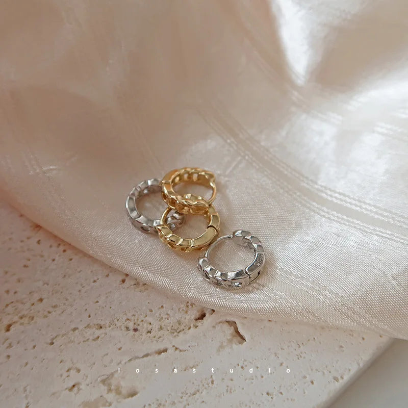 925 Sterling Silver Earrings Fashionable New Style for Women Elegant Niche High End Simple and Plain Ear Ornaments