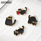 10pcs Original Alloy Enamel Black Cat Charms Cute Heart Kitten Pendant For Bracelet Earring Necklace Diy Jewelry Make