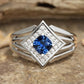 2025 New Blue Cube Zircon Attends Banquet Ring Fashionable, Elegant, High End Women's Bridal Luxury Inlaid Jewelry Accessories