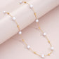 2 Pcs Exquisite Gold Color Bohemian Jewelry Set for Women Fashion Pearl Cross Pendant Necklace Bracelet Set Casual Jewelry Gifts
