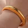 African Gold Color Shiny Bangles for Women Girls Dubai Circle Bracelet Jewelry Ethiopian Bride Wedding