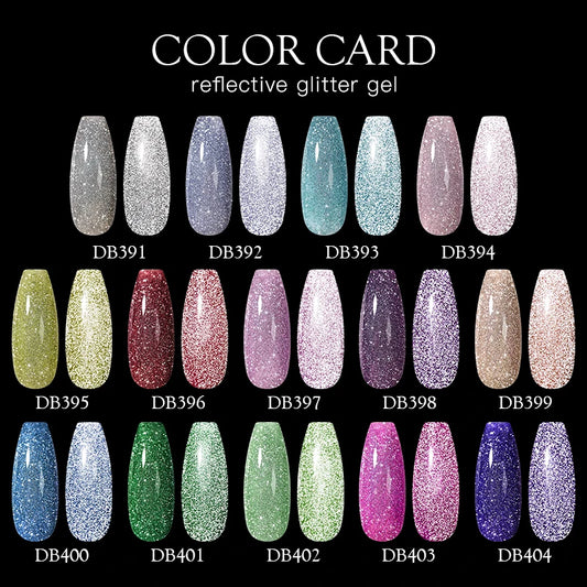 Mtssii 6ML Reflective Gel Nail Polish Shiny 14 Colors Semi-permanent UV Gel varnish Hybrid Nail Polish for Nail Art Manicure