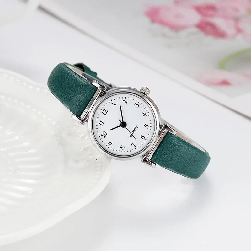 Hight Quality Brand Quartz Watch Ladies Fashion Small Dial Casual Watch Leather Strap Wristwatch for Women Relojes Para Mujer