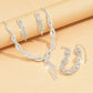 4PC Women's Fashion Copper Claw Chain Hollow Tassel Necklace Earrings Bracelet Jewelry Set Wedding Banquet Party Festival Gift