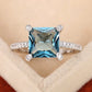 2025 New Fashion Sea Blue Cubic Zirconia Women's Wedding Ring Luxury Engagement Party Elegant   Brilliant Jewelry