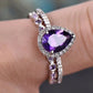 2025 New Purple Cubic Zirconia Ring with Sparkling Square Crystal, High End Women's Personalized Fashion Cocktail Party Jewelry